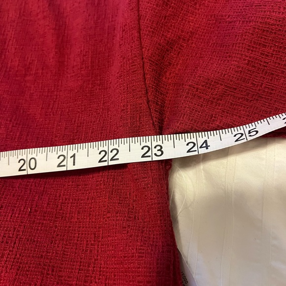 Red, 3/4 length sleeve shirt with tie waist, NWT, Old Navy - Picture 4 of 7